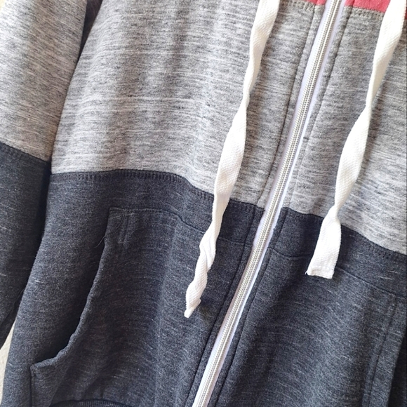 Doublju Women's Active Casual Zip-Up Color Block Hoodie Sweatshirt Size L - Picture 4 of 7